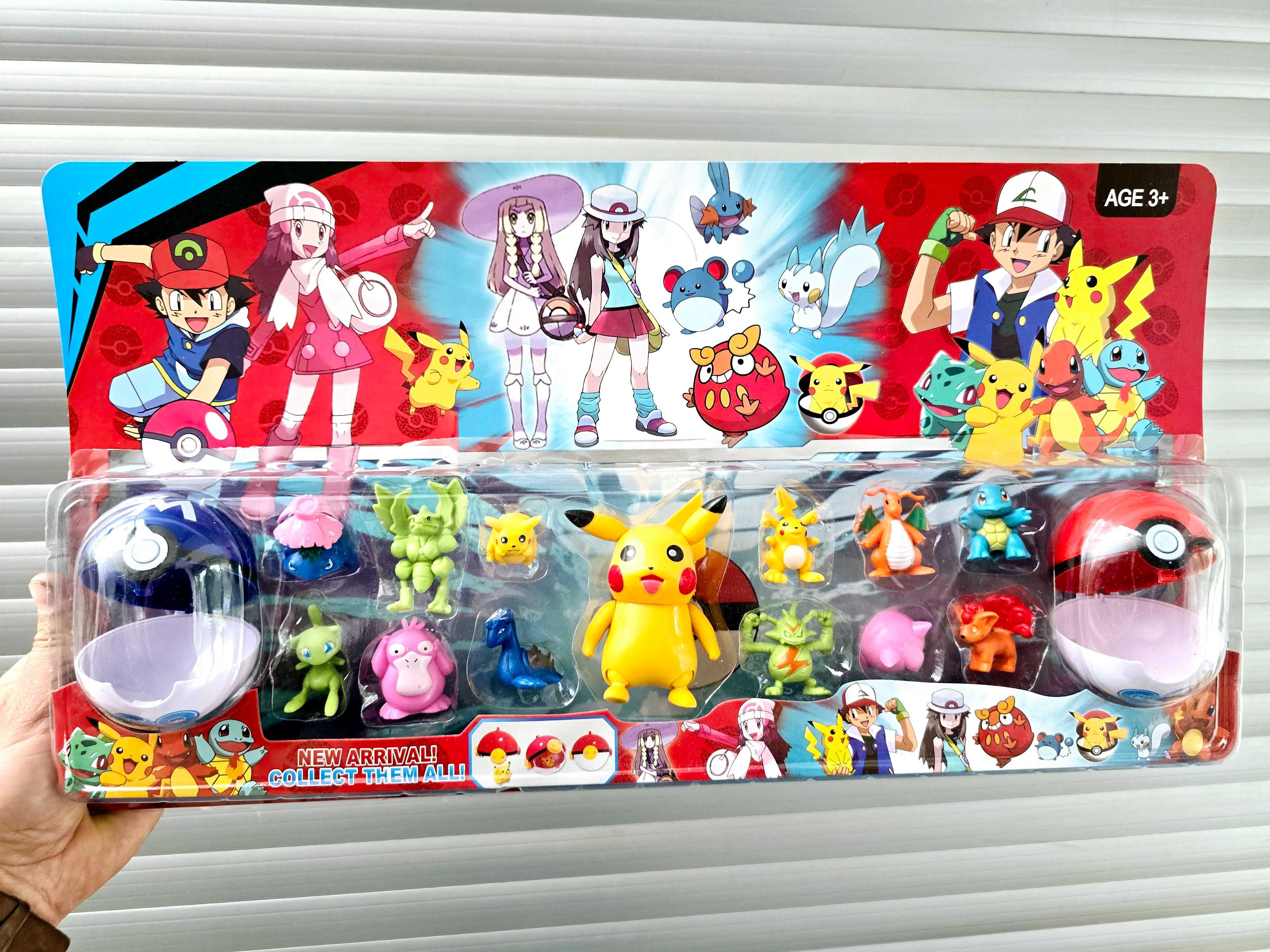 Wielki zestaw figurek figurki pokemon pokeball nowy duży