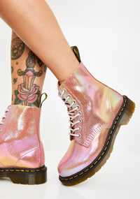 Ботинки, чоботи, сапоги , мартинси dr martens pink iridescent