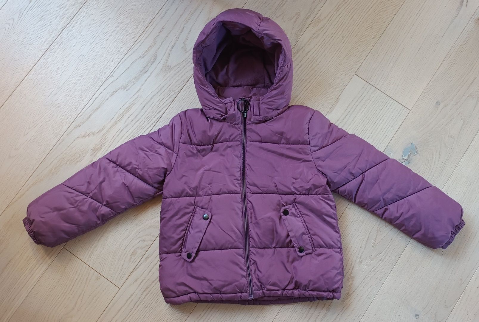 Kurtka zimowa ocieplana puffer H&M 134 fioletowy