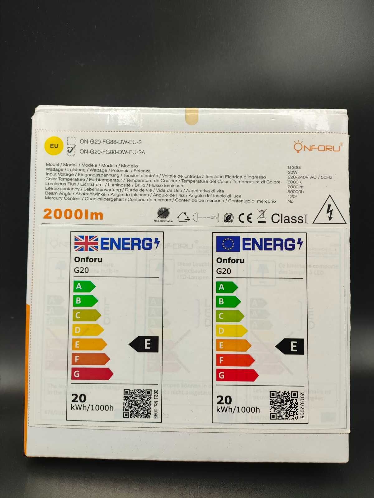 Reflektor Onforu 2 szt. 20W z czujnik ruchu 1800 lm, kolor czarny