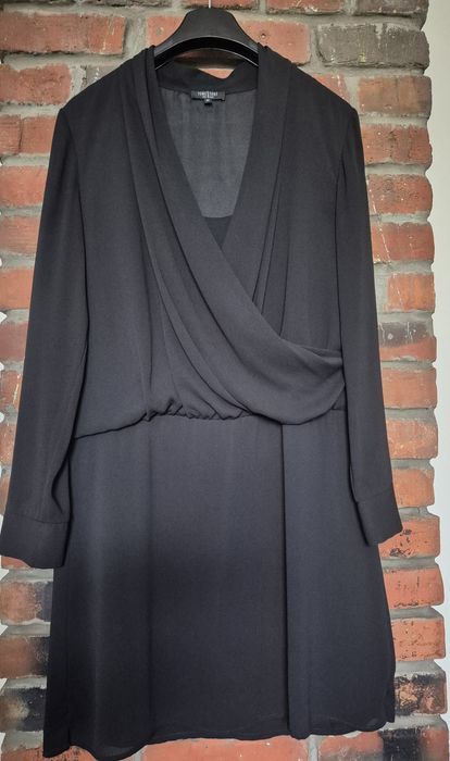Czarna drapowana elegancka sukienka Femestage od Evy Minge rozm 42