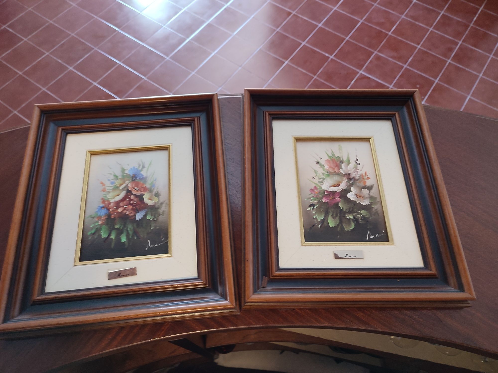 Conjunto de 2 quadros a óleo