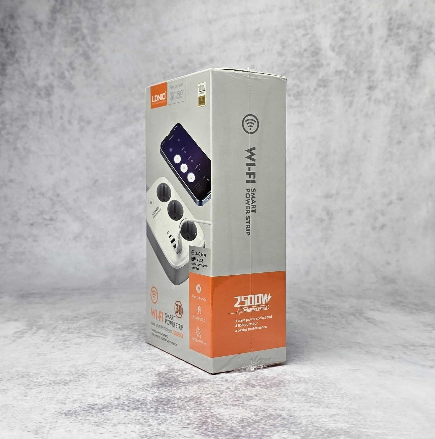 Мережевий фільтр LDNIO SEW3452 2M (3 розетки) PD 30W QC 18W WiFi Новий