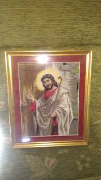 Obraz tkany gobelin Jezus puka do drzwi