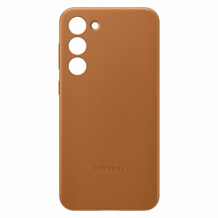 Oryginalne etui Samsung Leather Cover do Galaxy S23+ camel