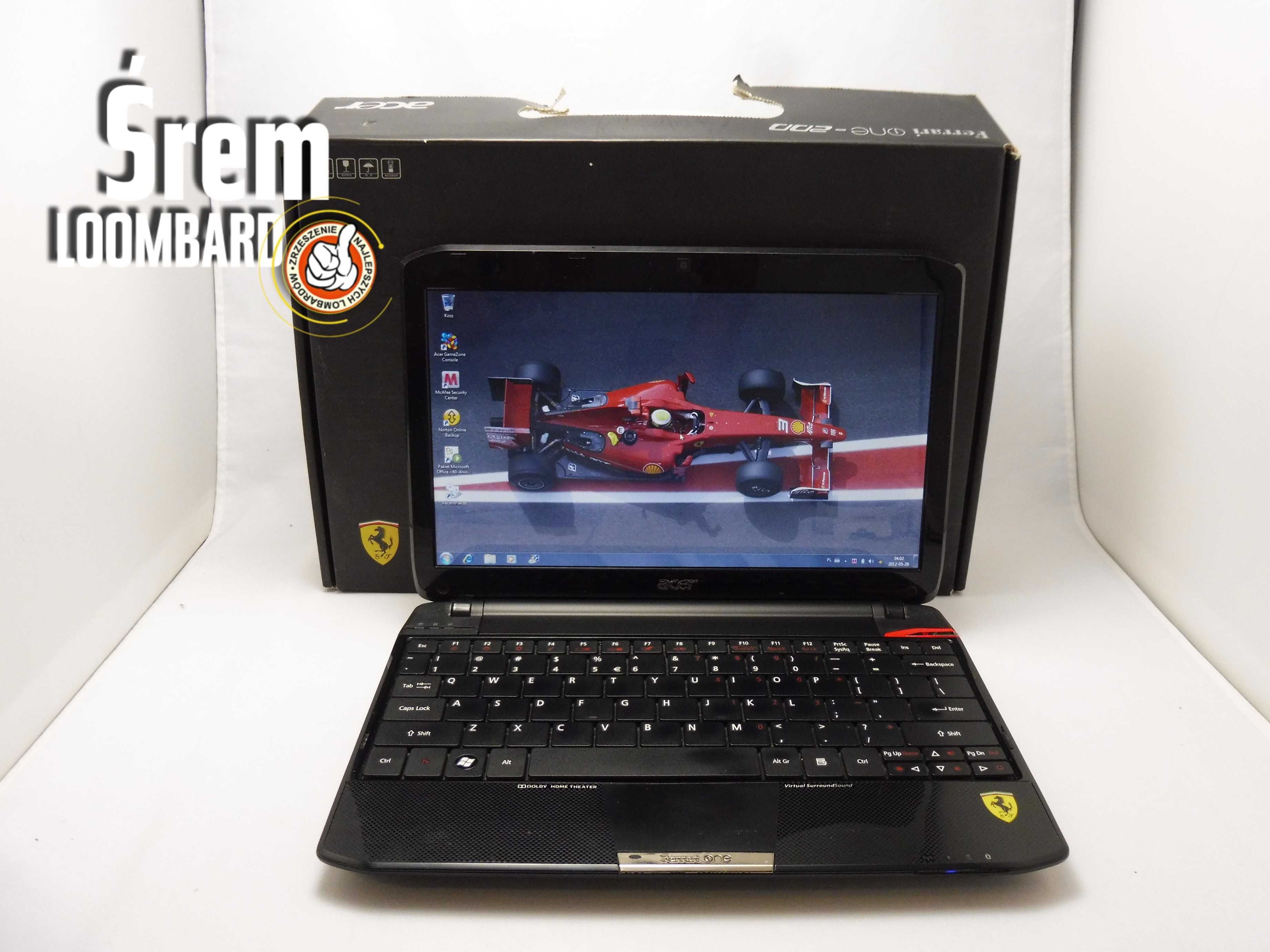 Laptop Acer Ferrari One, Athlon X2, 4gb/500gb, win 7, kpl, db stan!