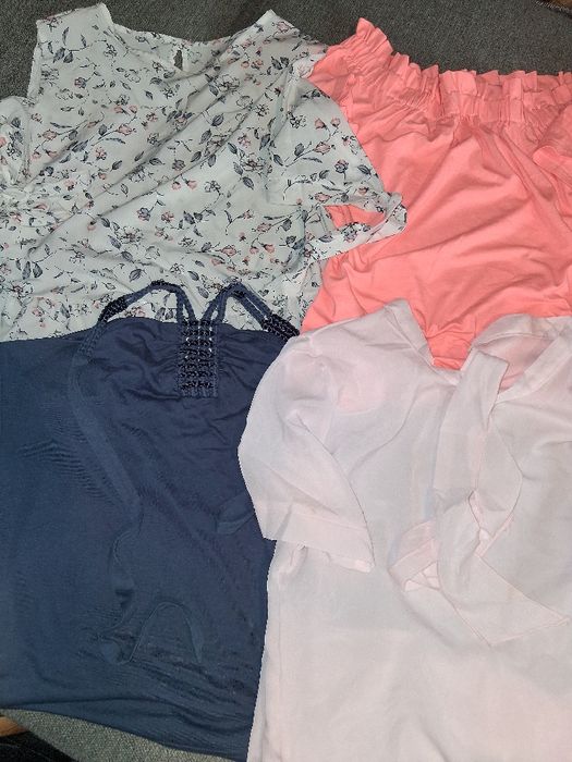 Zestaw ekskluzywnych bluzeczek letnich,spodni,kombinezonów rozm.M/L