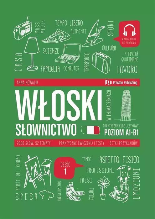 Włoski w tłumaczeniach. Słownictwo 1 (A1-B1) + mp3. Preston Publishing
