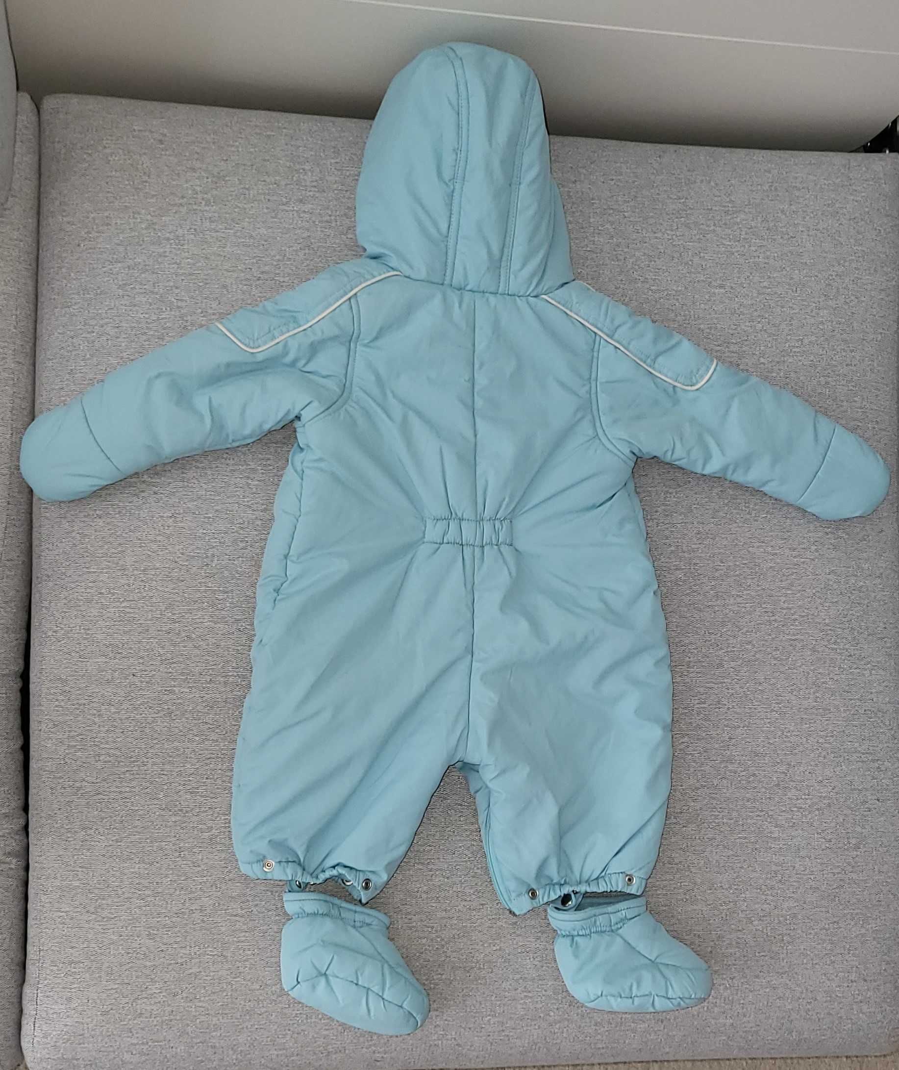 Gluck Fashion Kombinezon 68 cm /3-6 m odpinane butki/niebieski zima