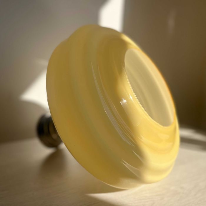 Candeeiro de teto - Abajour vintage de vidro opalino - Art Deco