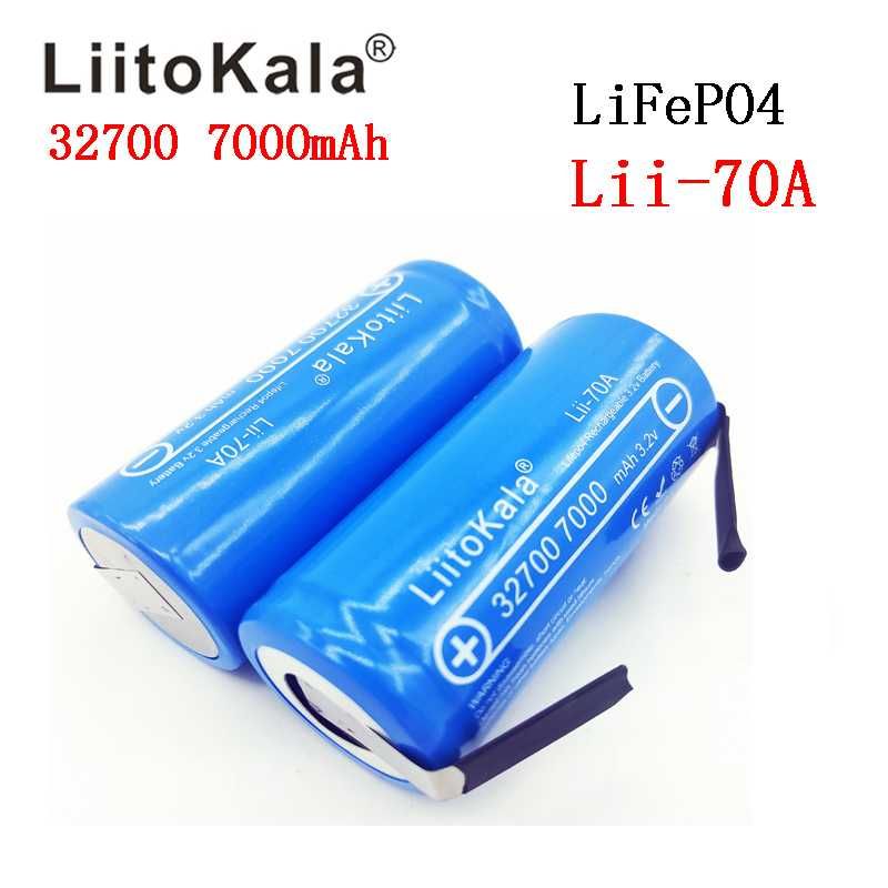 Аккумулятор 32700 LiFePO4 Liitokala 70A-N 7000mAh 3.2V 30A под пайку