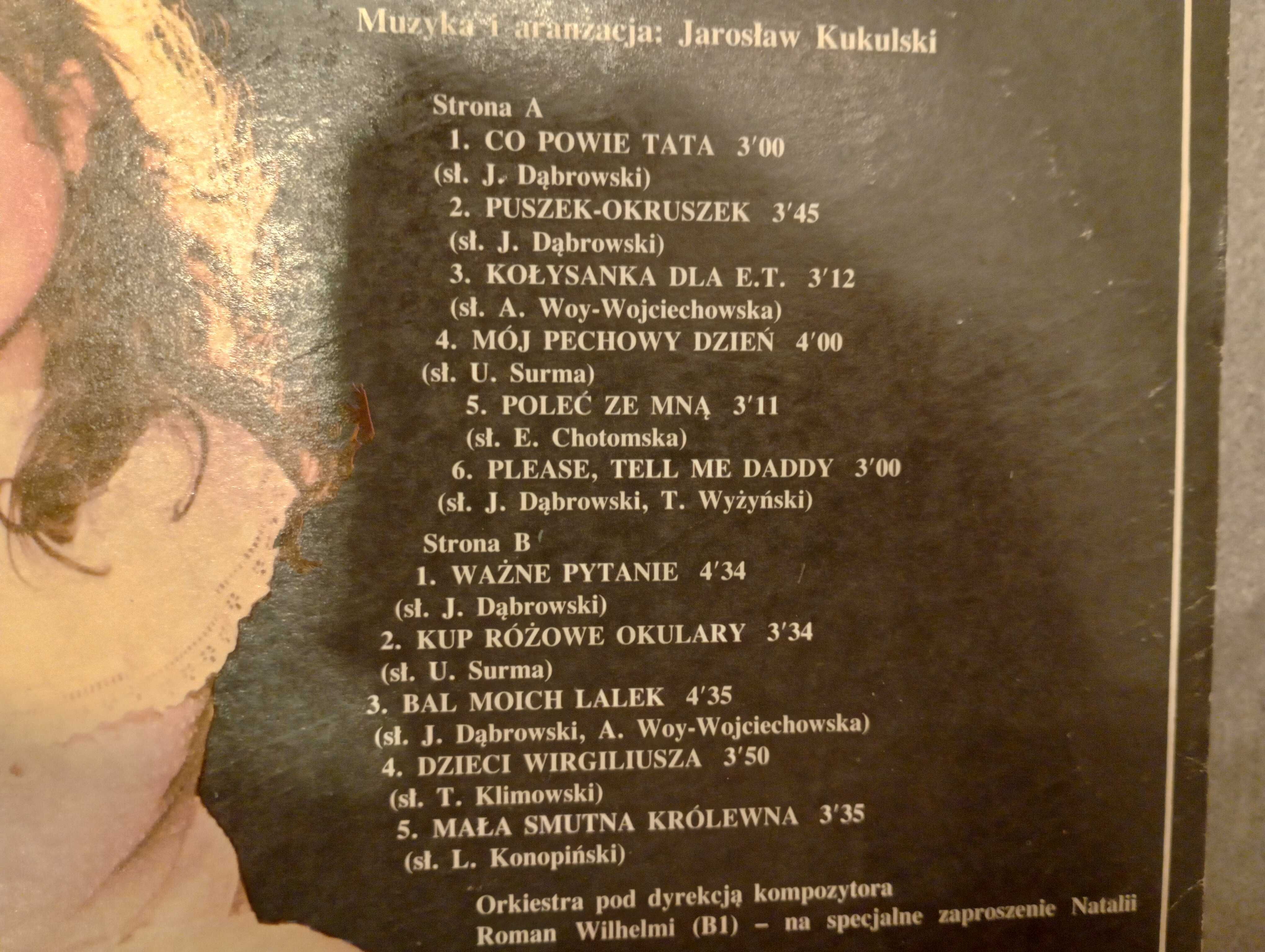 NATALIA Natalia Kukulska Puszek Okruszek Płyta Winylowa 1986r Oryginał