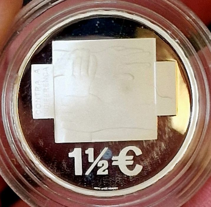 2008 – Prata PROOF 1,50€ – AMI – Uma Moeda Contra a Indiferença