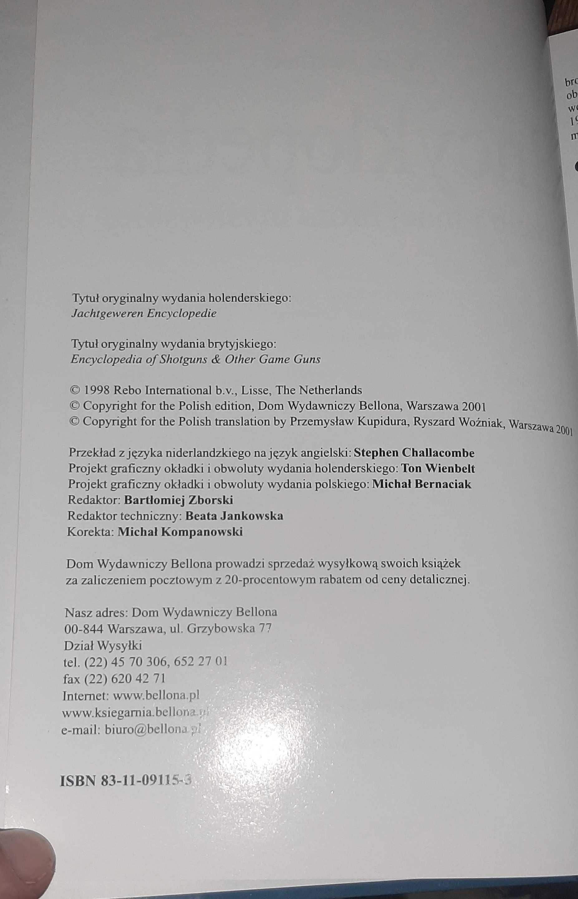 Książka Encyklopedia strzelb i innej broni myśliwskiej