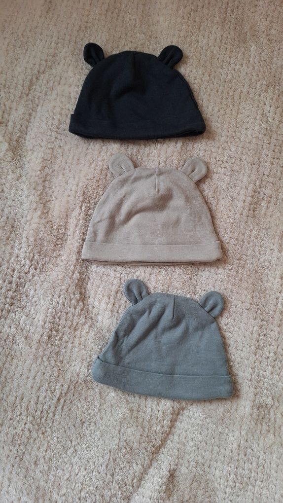 Next zestaw 3 niemowlęcych czapek