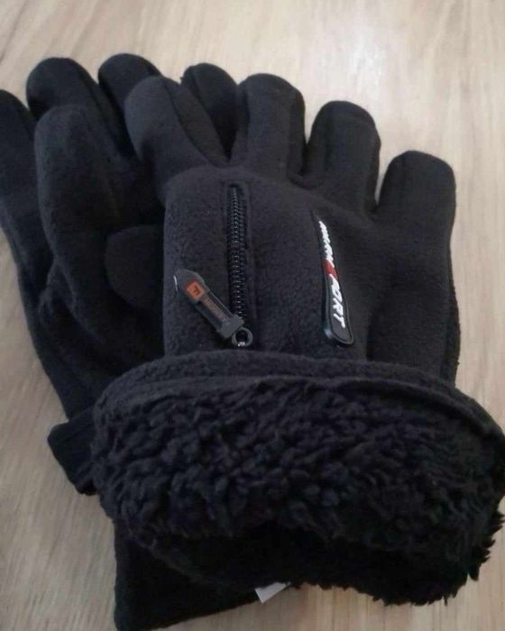 Rękawiczki polarowe ocieplane zimowe męskie ciepłe
