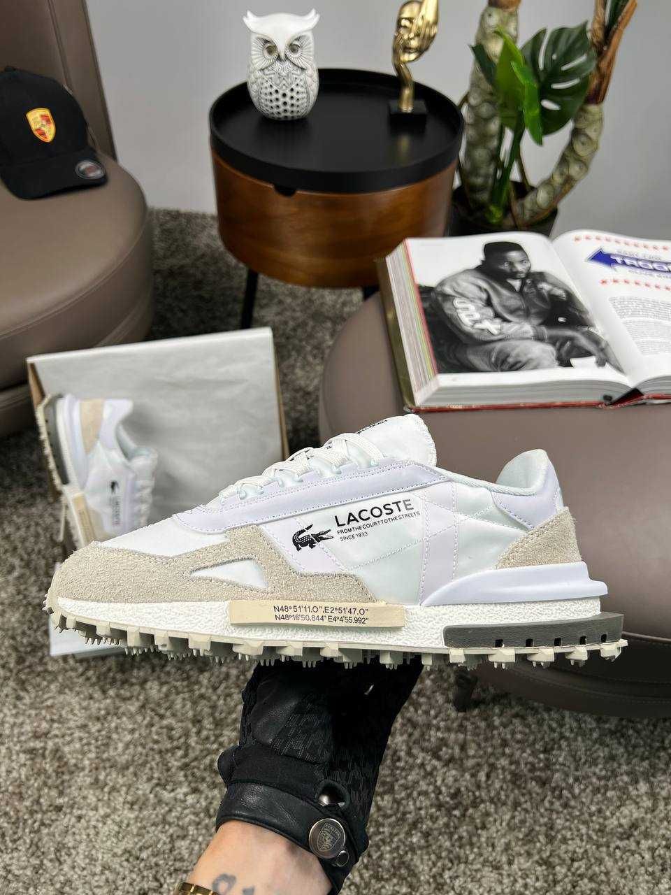 Чоловічі кросівки лакоста Lacoste Elite Active PRM White Beige [41-45]