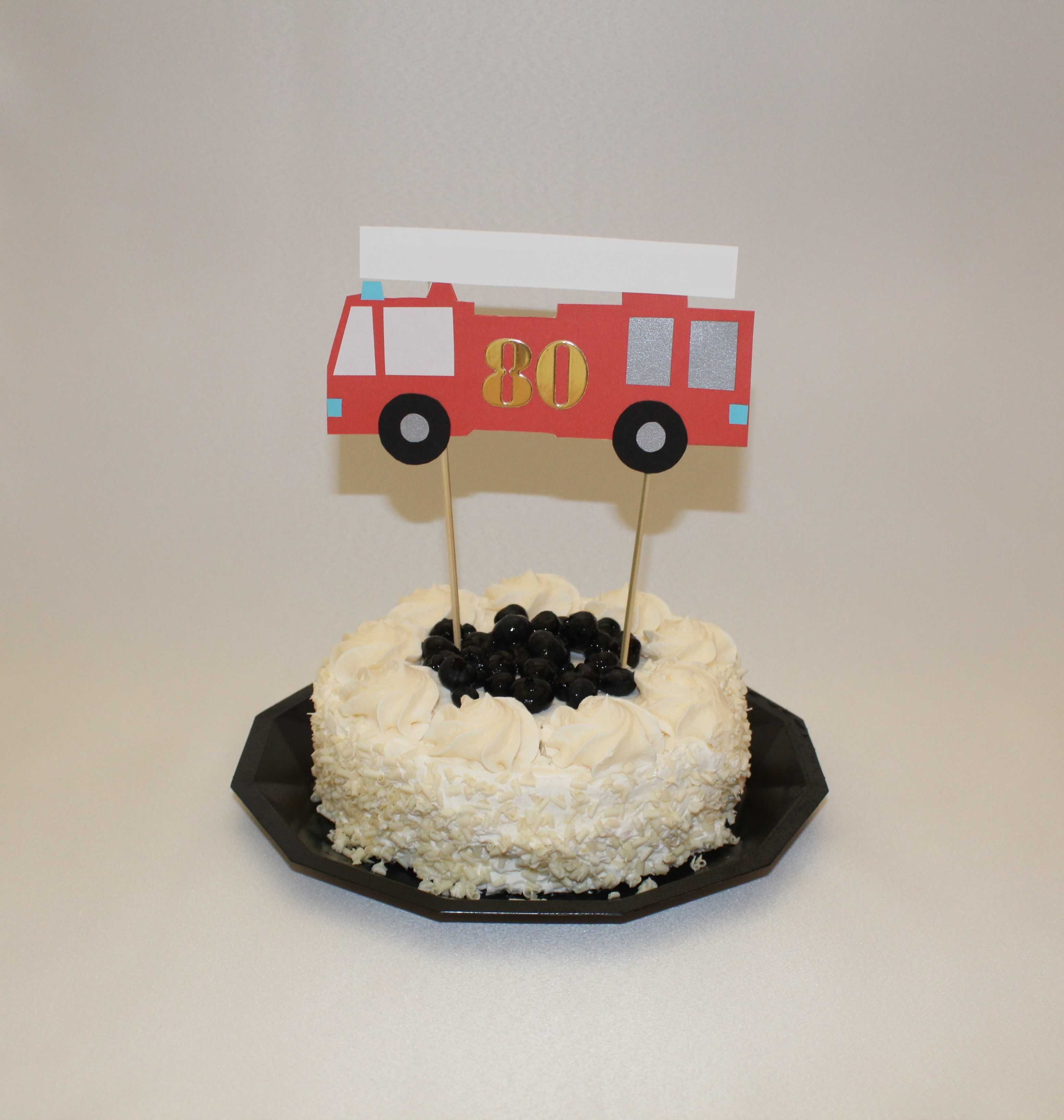 Ozdoba na tort ciasto topper urodziny Straż pożarna wóz strażacki
