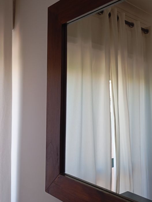 Espelho rectangular moldura madeira maciça