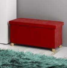 Pufa Siedzisko pudełko do przechowywania czerwone