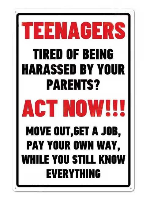 Nowa tabliczka vintage teenagers