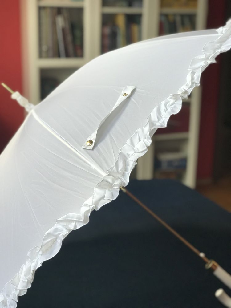 Parasol biały elegancki 100 cm średnicy