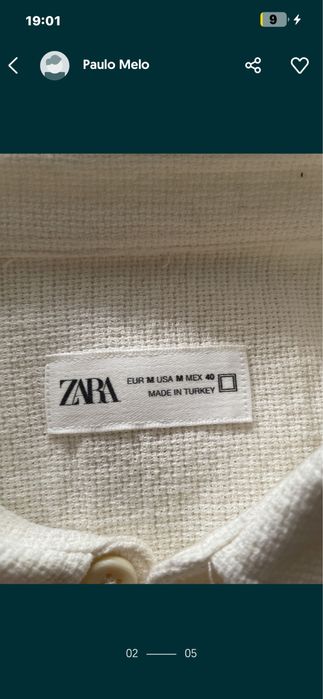 Camisa de linho beje da zara