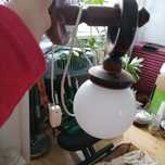 Kinkiet,lampa, drewniana PRL