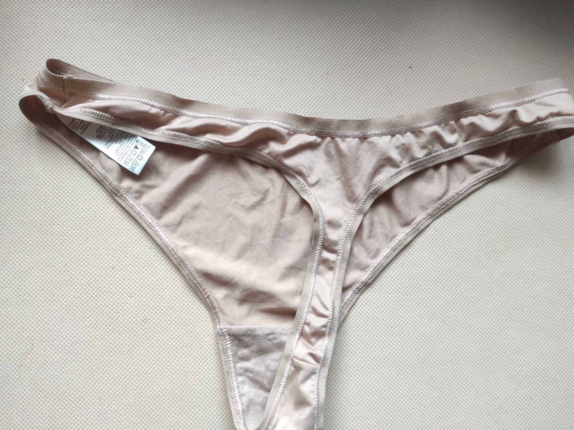 stringi beżowe śliskie lycra r.42 H&M nowe