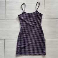 krótka sukienka w kratkę H&M