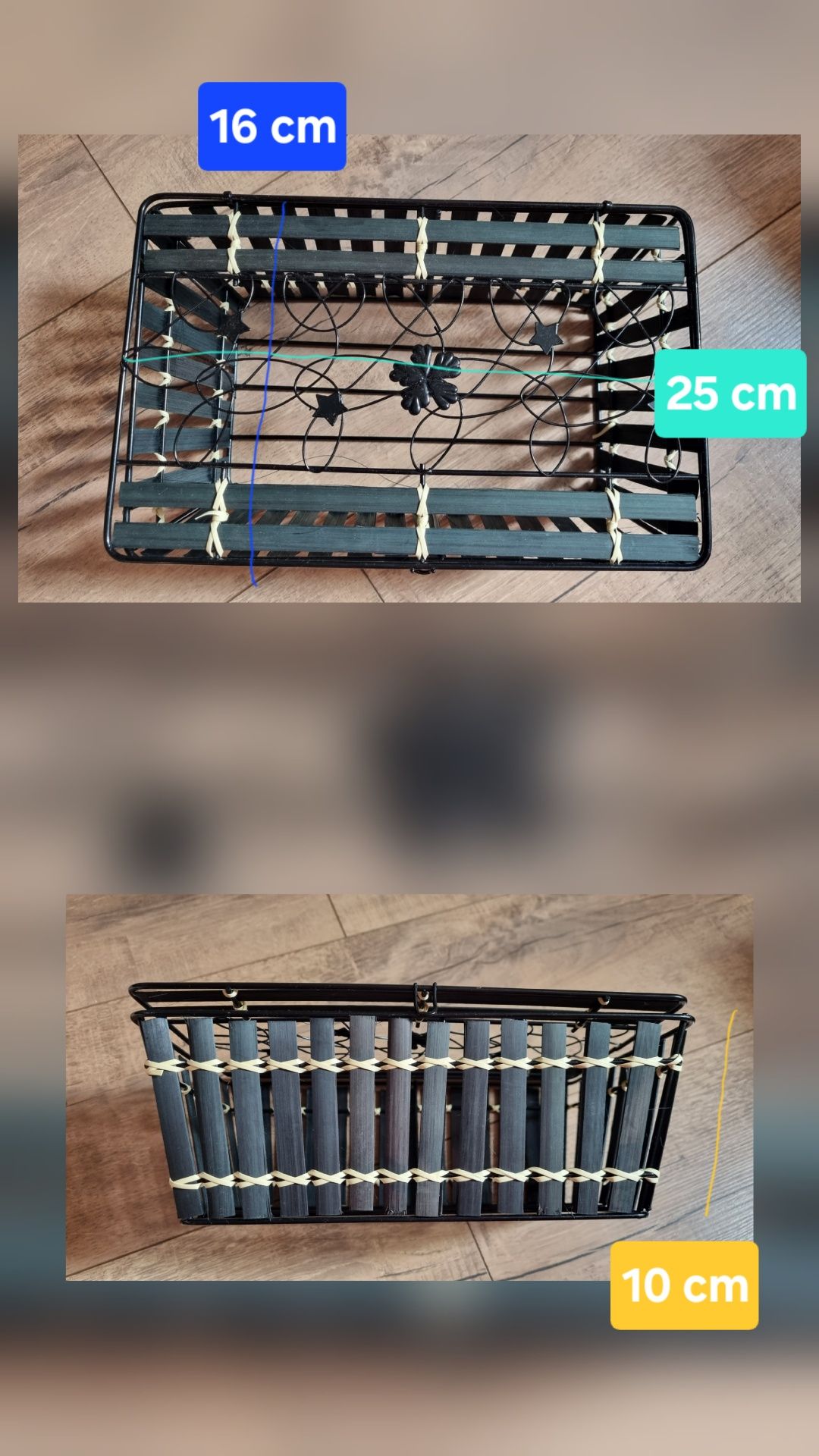 Skrzynka / koszyk metalowy ozdobny z klapą