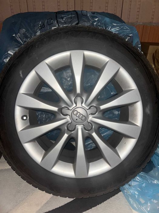 Komplet Kół 17 Audi Oryginalne. Opony zimowe Goodyear 225 55 R17. ET39