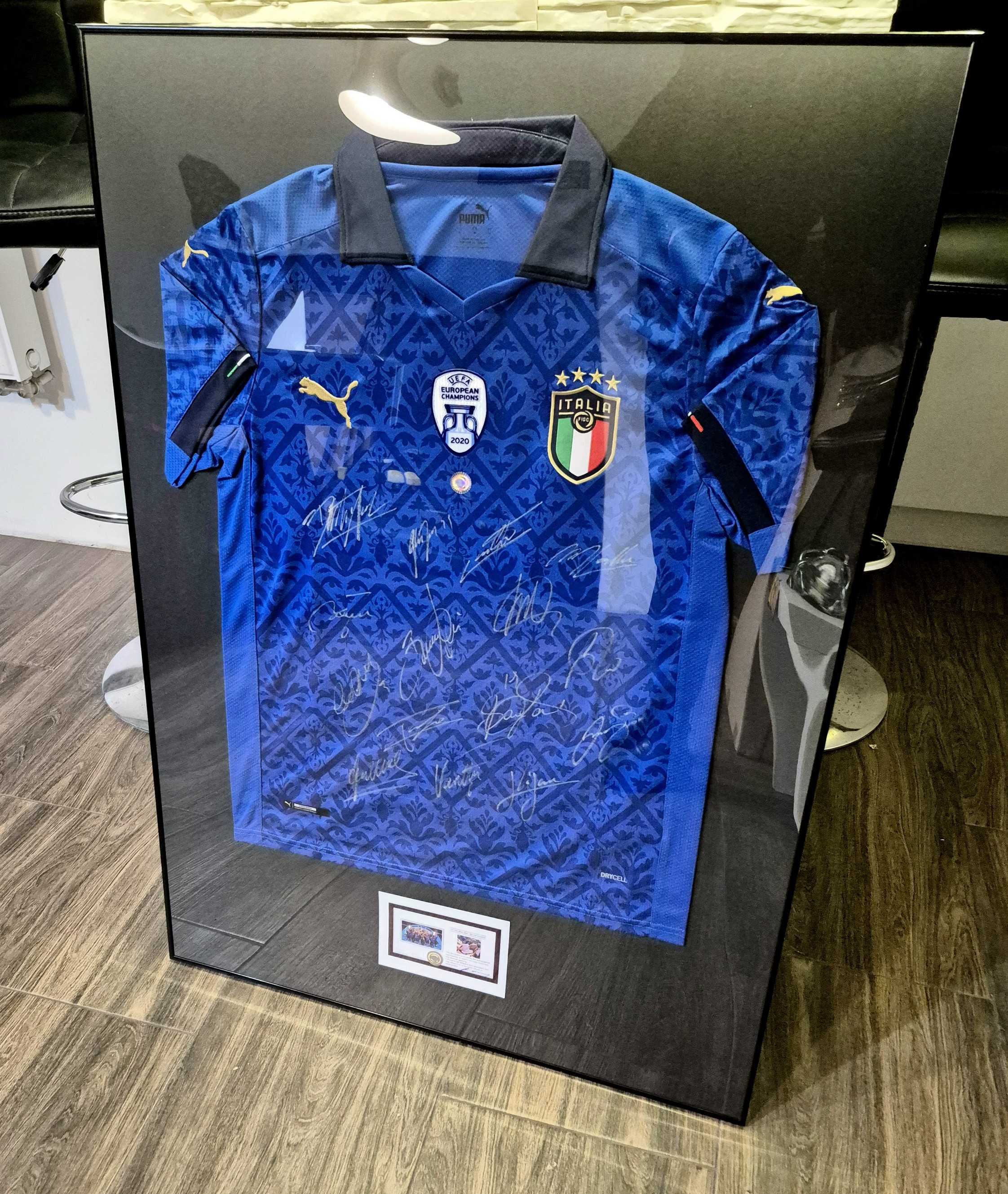 Włochy koszulka z podpisami Euro 2020 ! Autograf Rama VERATTI INSIGNE