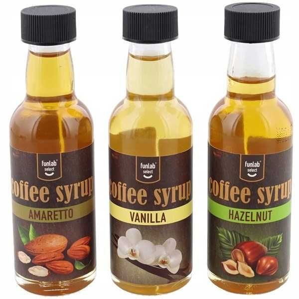 SYyrop Do Kawy Zestaw 3 Sztuki Wanilia +Orzech Laskowy + Amaretto 45ml