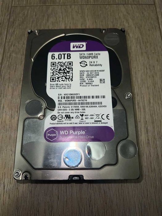 Жорсткий диск WD Purple 6TB WD60PURX
