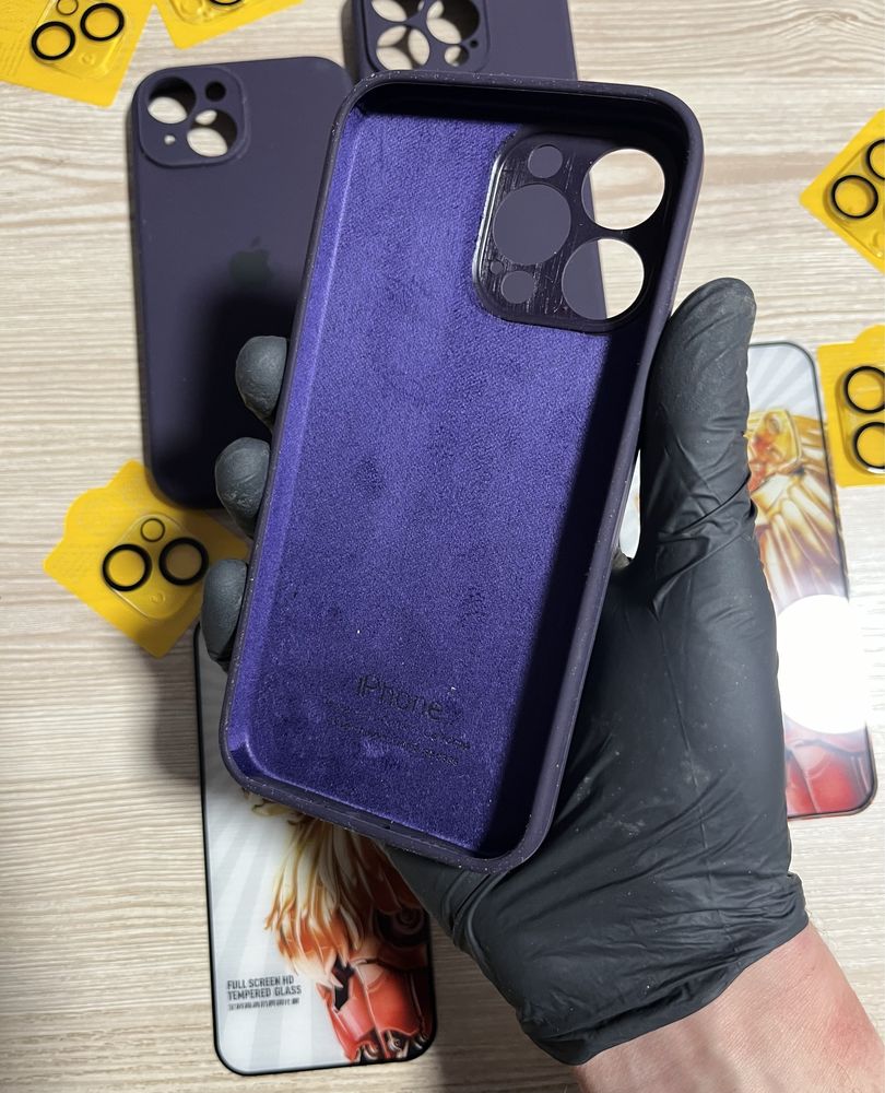 ТОП ЯКІСТЬ!Чехол Silicone Case IPhone 15/15pro/15proMax с Микрофиброй