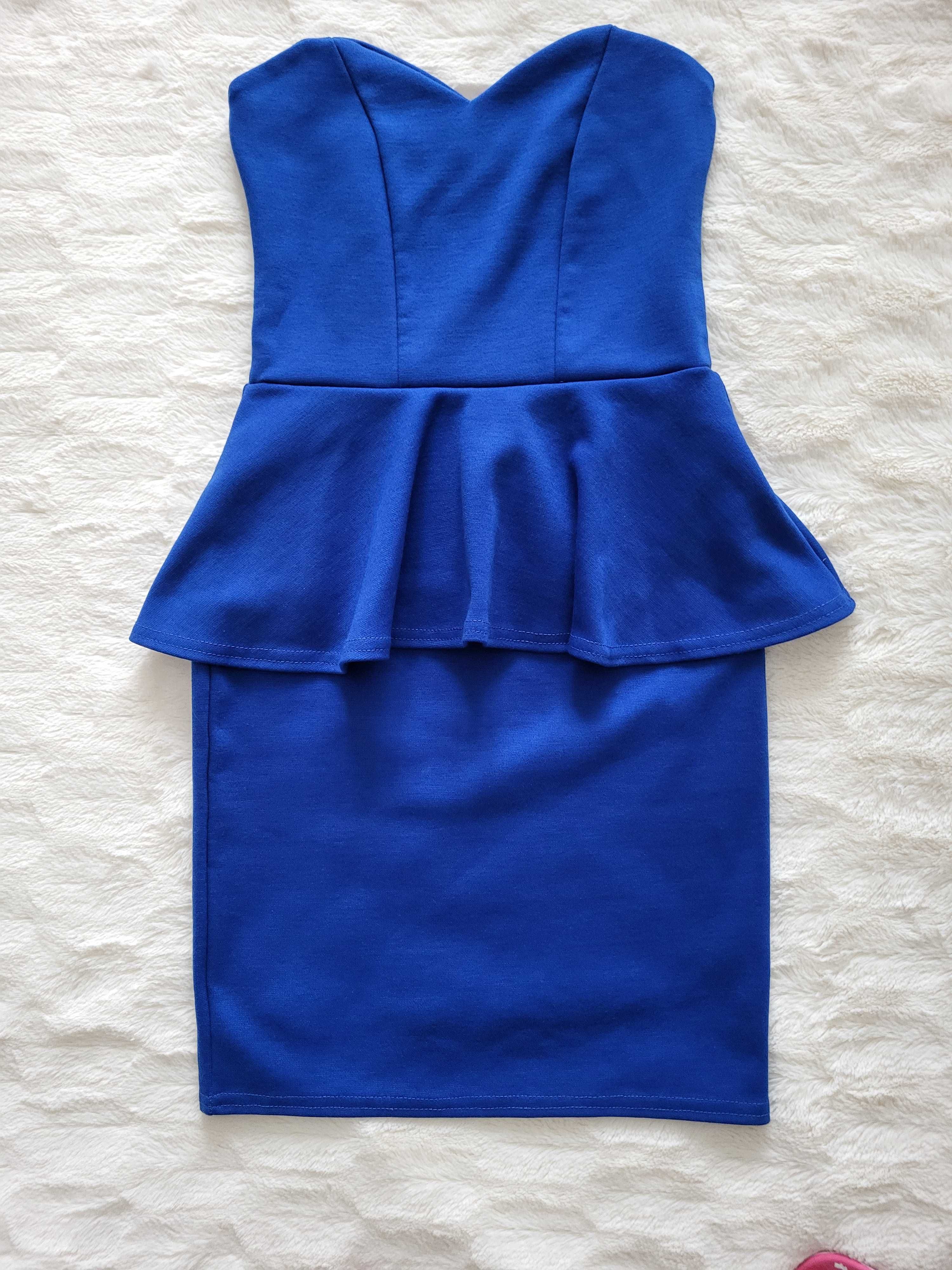 Sukienka kobaltowa Boohoo, rozmiar 36
