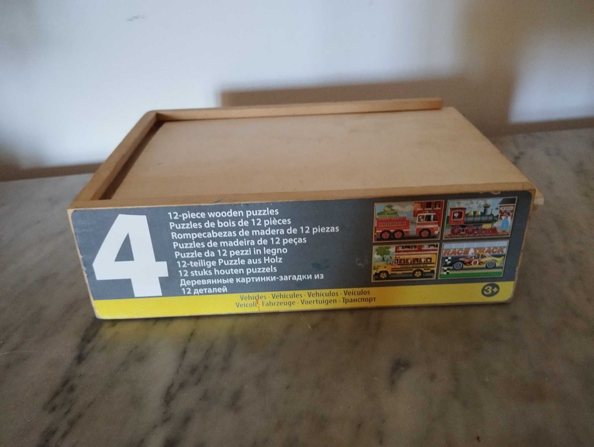 4 puzzles de madeira