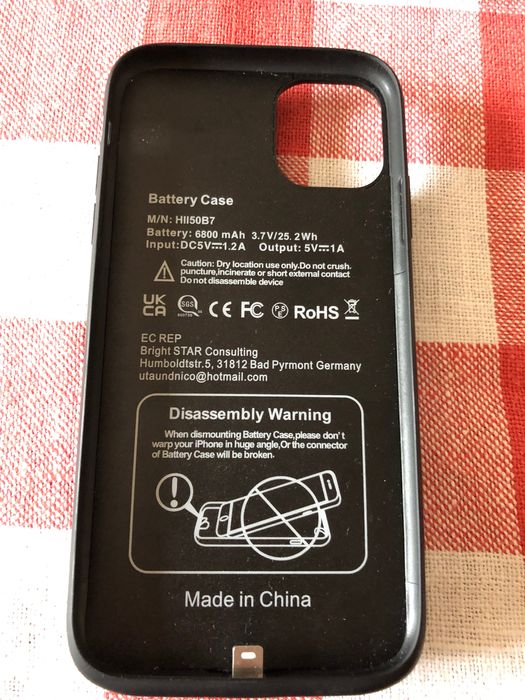 Dodatkowa Bateria obudowa iPhone 11