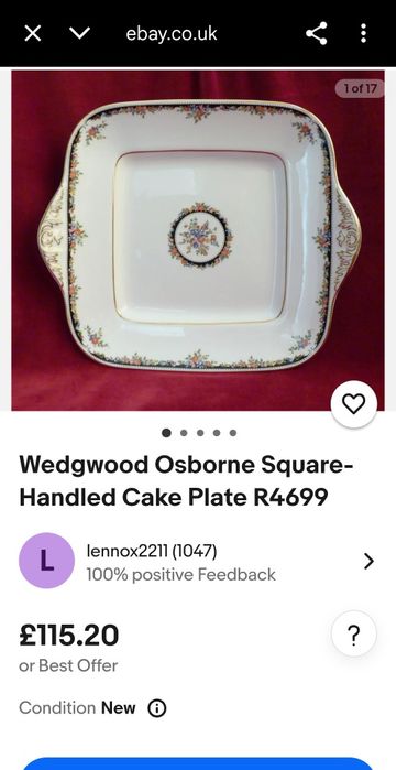 Porcelana bone china obiadowy i hetbaciany serwis 6 osób Wedgwood Osbo