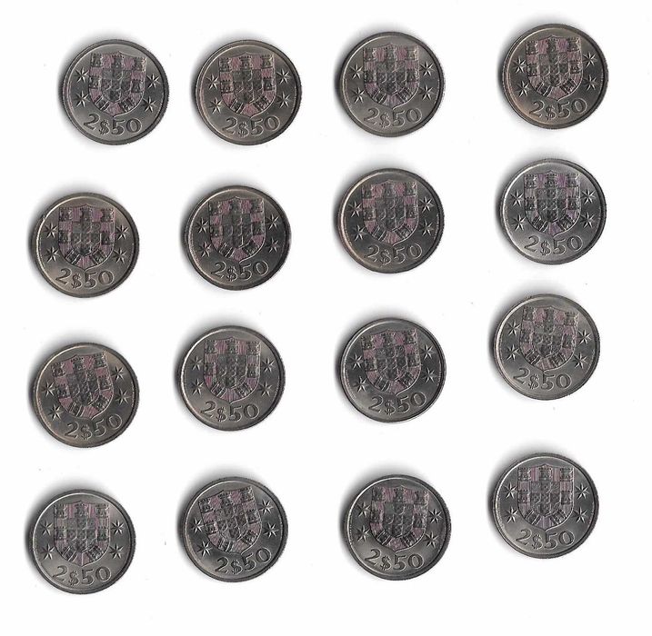 16 Moedas de 2$50