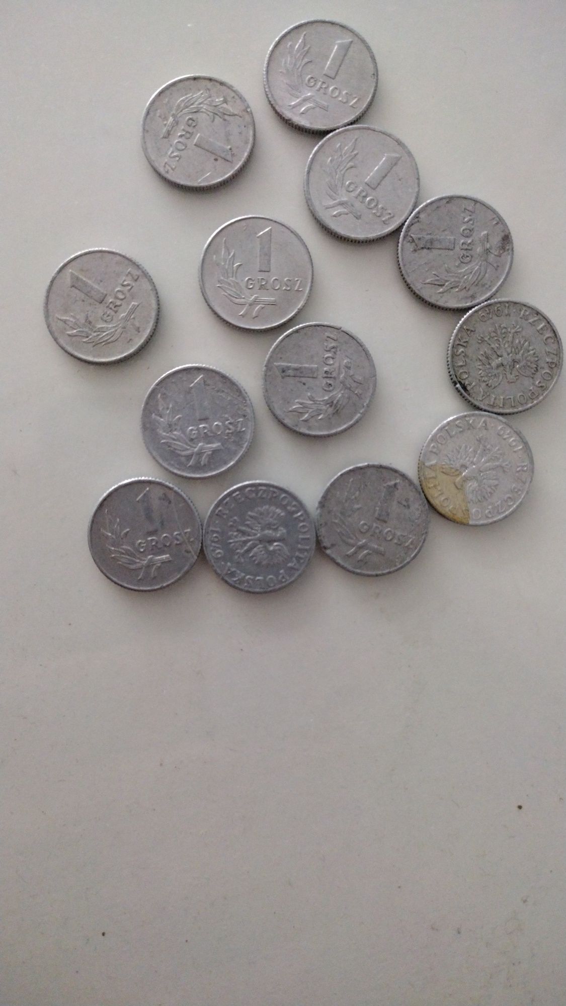 Monety Polskie 1 groszowe i 2 grosze