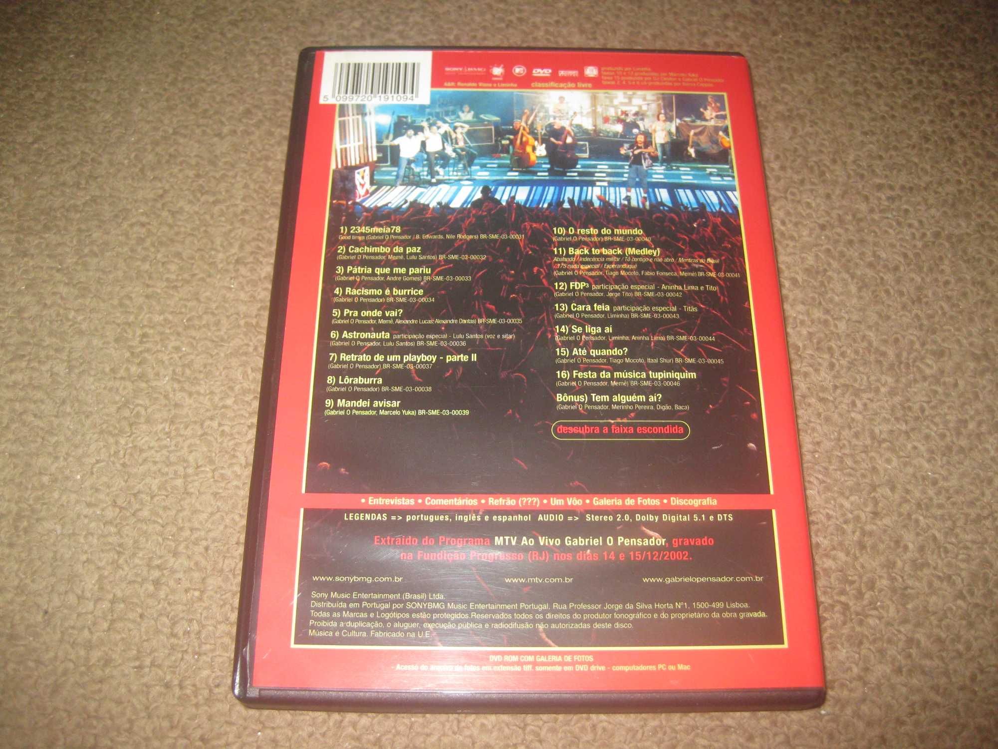 DVD musical do Gabriel o Pensador "MTV ao Vivo"