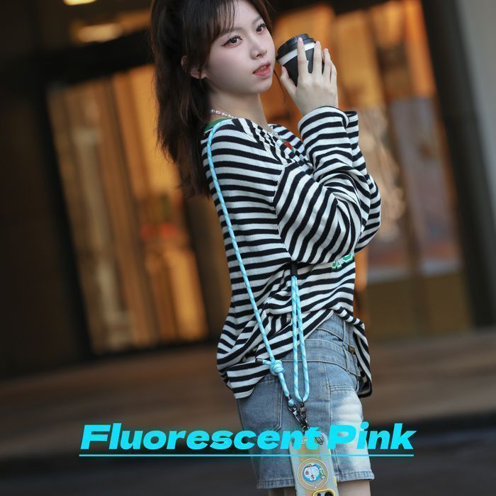 Rock smycz Glow in the Dark do telefonu długa na szyję niebieska