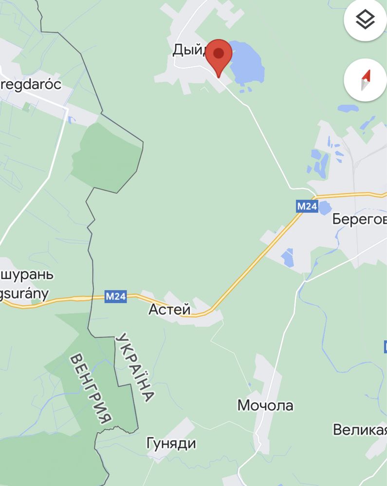 Закарпаття Берегово ( Дийда) земельна ділянка ОСГ ( 1,57га) курорт.