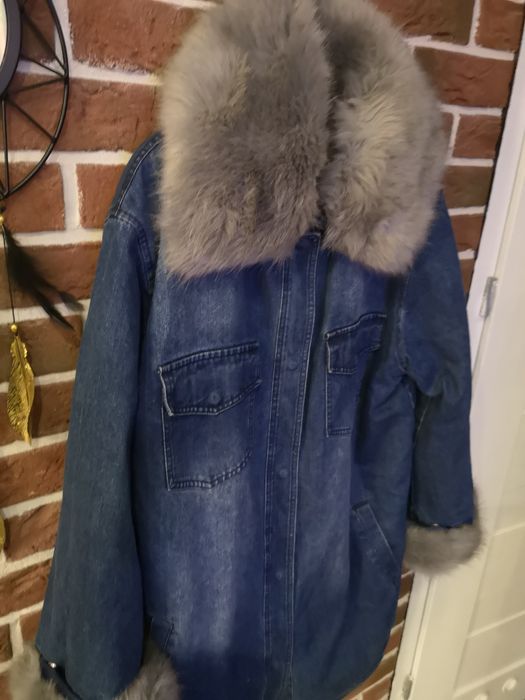 Płaszcz jeansowy ocieplany