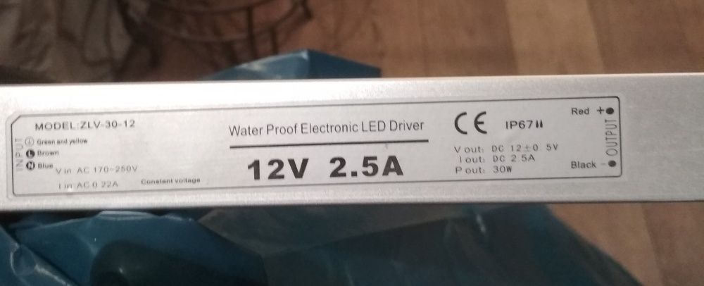 Електричний трансформатор (трафо) ZLV-30-12 12V/10W для LED освітлення