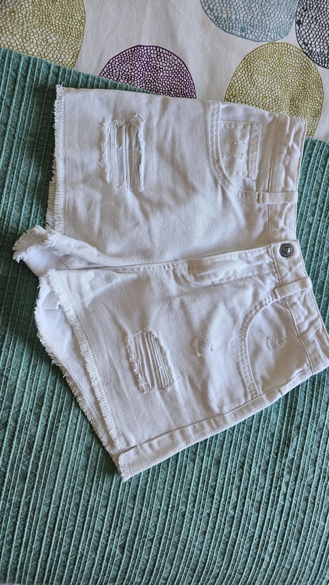 Calções de ganga brancos Benetton