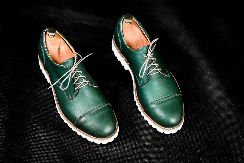 Туфлі дербі з натуральної шкіри