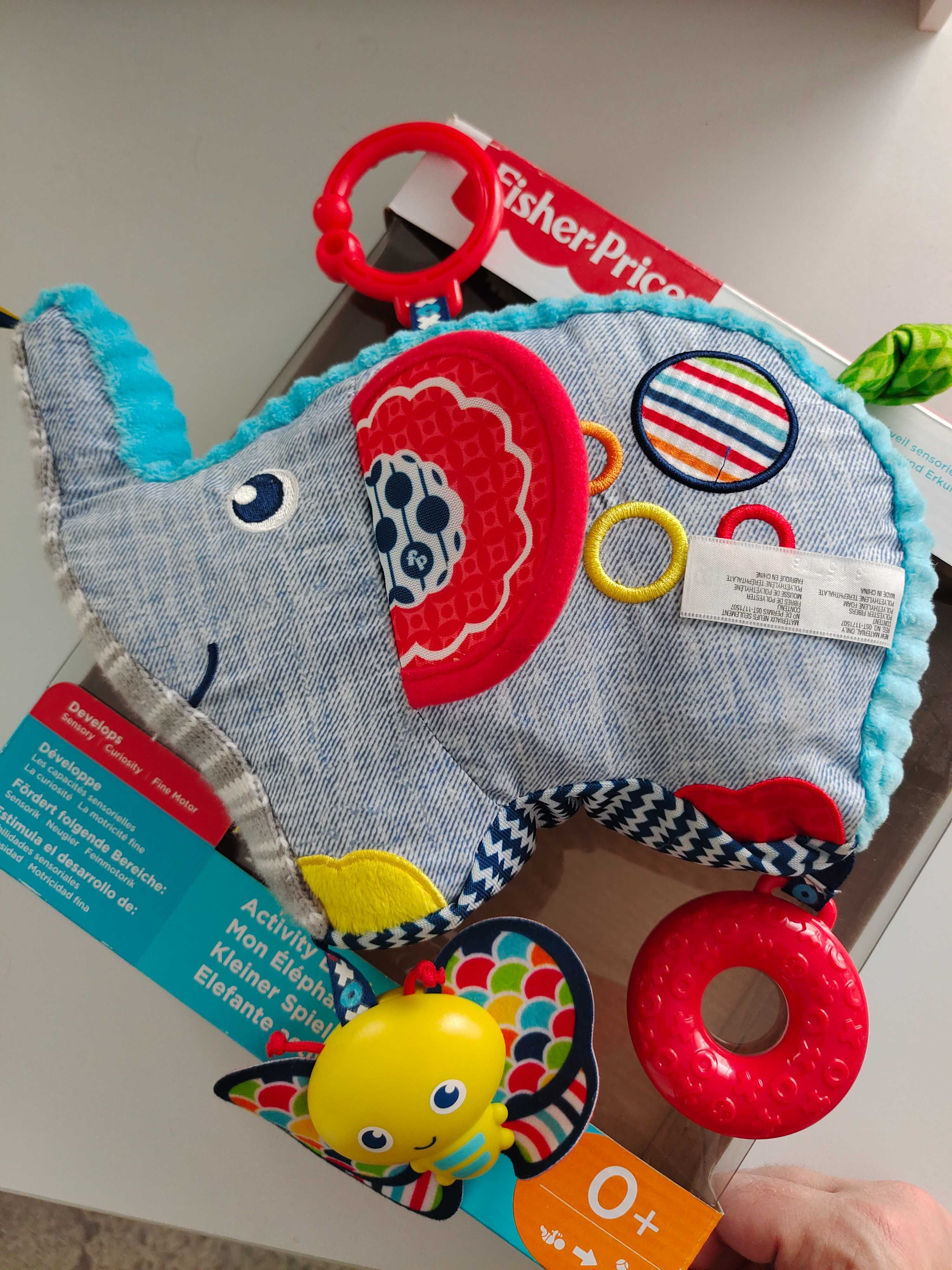 Zabawka dla niemowląt pluszowy słoń pluszak Fisher Price z opakowaniem